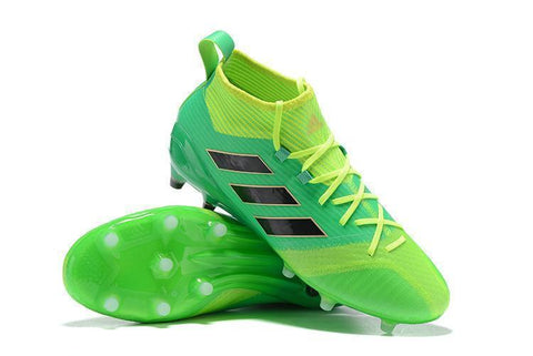 Adidas ACE 17.1 Primeknit FG Soccer Cleats Solar Core Green Black - SocSports