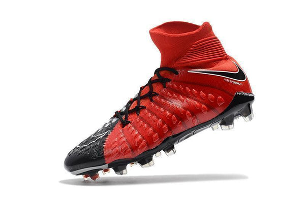 Nike Hypervenom Phantom III DF FG Soccer Cleats Fire Red Black - SocSports