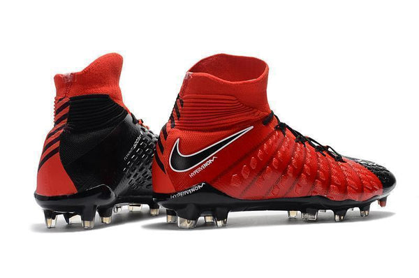 Nike Hypervenom Phantom III DF FG Soccer Cleats Fire Red Black - SocSports