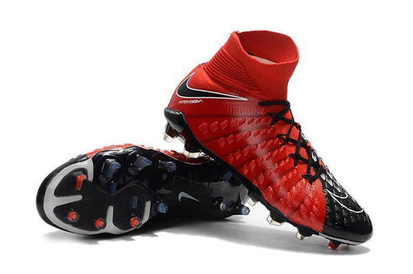 Nike Hypervenom Phantom III DF FG Soccer Cleats Fire Red Black - SocSports