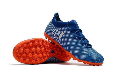 Adidas X Tango 17.3 Turf Soccer Cleats Deep Royal Blue Silver Orange - SocSports