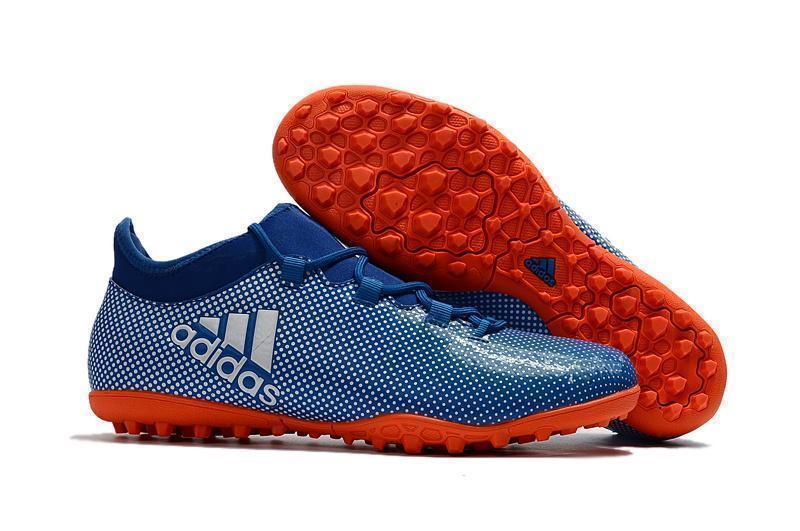 Adidas X Tango 17.3 Turf Soccer Cleats Deep Royal Blue Silver Orange - SocSports