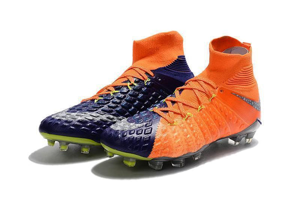 Nike Hypervenom Phantom III DF FG Soccer Cleats Orange Blue Chrome - SocSports