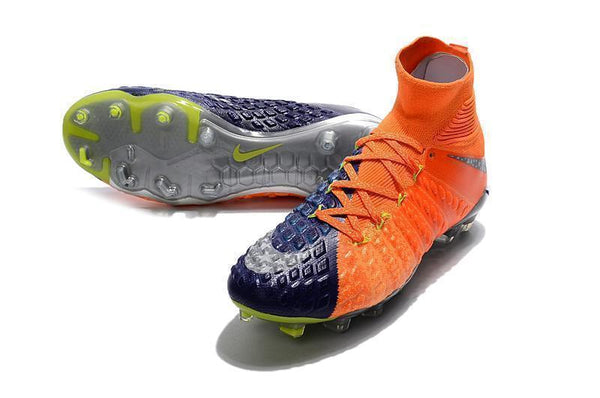 Nike Hypervenom Phantom III DF FG Soccer Cleats Orange Blue Chrome - SocSports