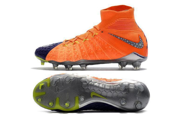 Nike Hypervenom Phantom III DF FG Soccer Cleats Orange Blue Chrome - SocSports