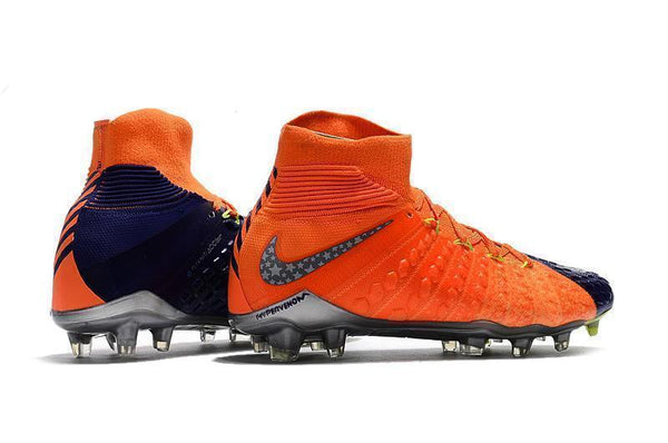 Nike Hypervenom Phantom III DF FG Soccer Cleats Orange Blue Chrome - SocSports