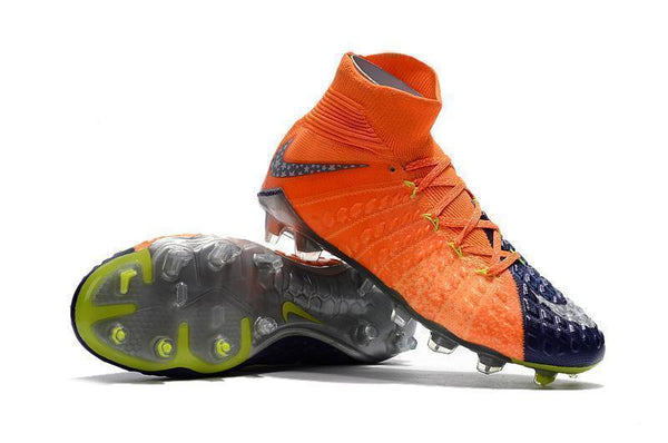 Nike Hypervenom Phantom III DF FG Soccer Cleats Orange Blue Chrome - SocSports