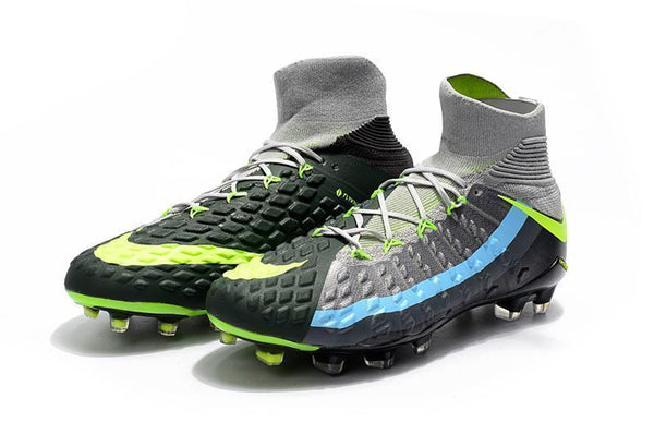 Nike Hypervenom Phantom III DF FG Soccer Cleats Black Volt Dark Grey - SocSports