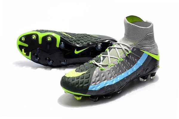 Nike Hypervenom Phantom III DF FG Soccer Cleats Black Volt Dark Grey - SocSports