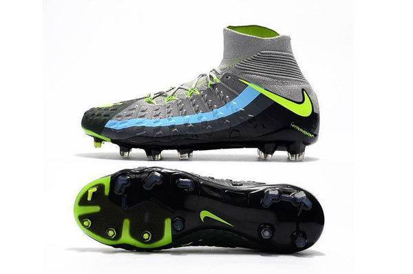 Nike Hypervenom Phantom III DF FG Soccer Cleats Black Volt Dark Grey - SocSports