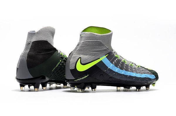 Nike Hypervenom Phantom III DF FG Soccer Cleats Black Volt Dark Grey - SocSports