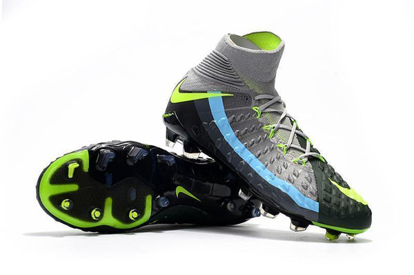 Nike Hypervenom Phantom III DF FG Soccer Cleats Black Volt Dark Grey - SocSports