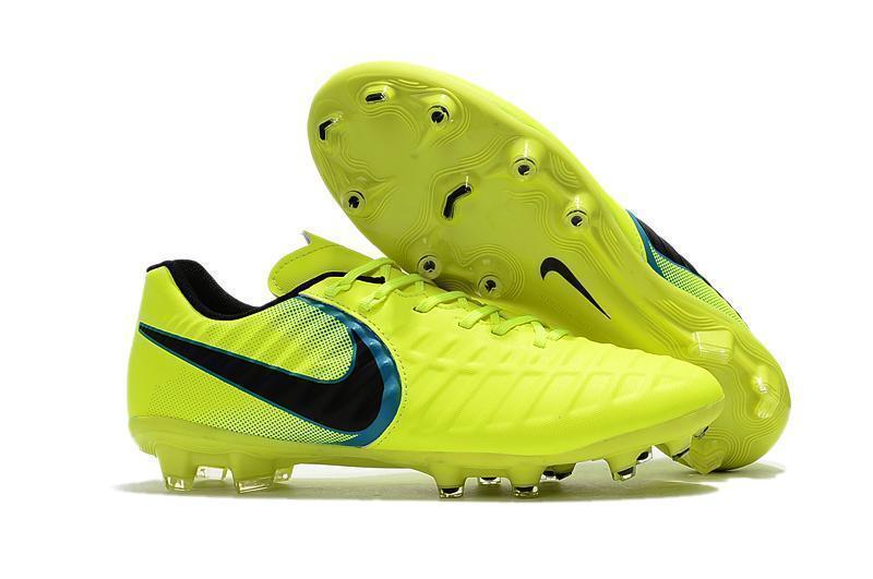 Nike Tiempo Legend VII FG Soccer Cleats Fluorescent Green Black - SocSports