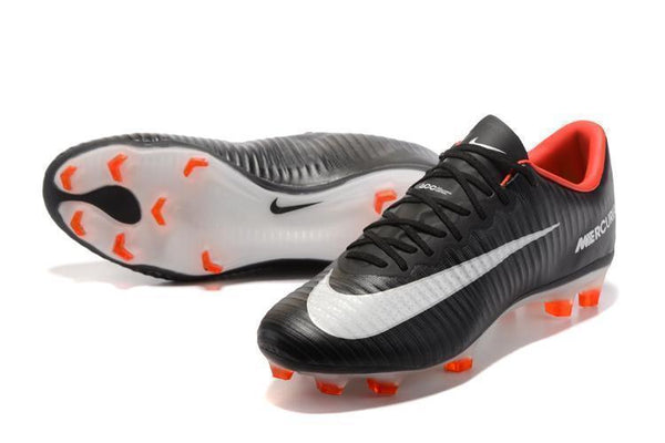 Nike Mercurial Vapor XI FG Soccer Cleats Black White Red - SocSports